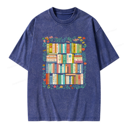 Pagewings Vintage Library Unisex Washed T-shirt