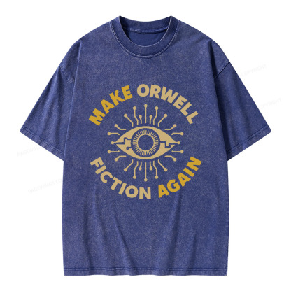 Pagewings Make Orwell Fiction Again Unisex Washed T-shirt