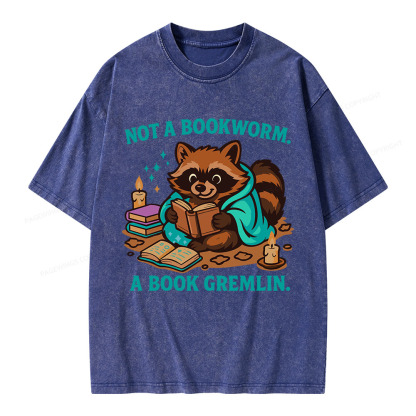 Pagewings Not A Bookworm A Book Gremlin Unisex Washed T-shirt