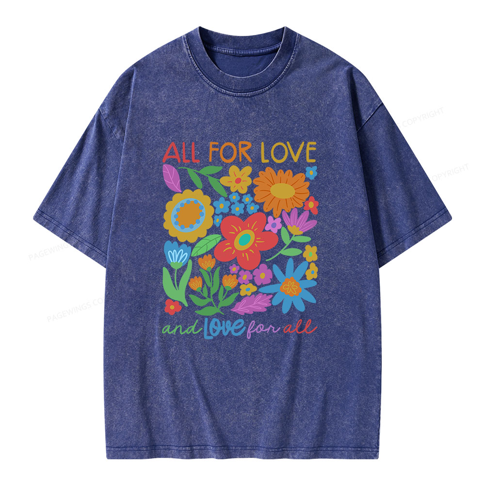 Pagewings All For Love Unisex Washed T-shirt