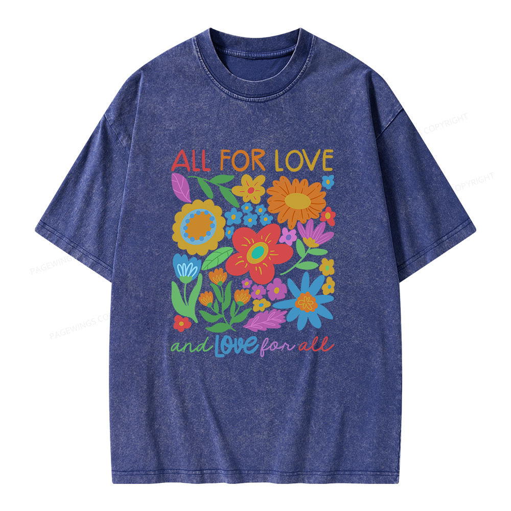 Pagewings All For Love Unisex Washed T-shirt