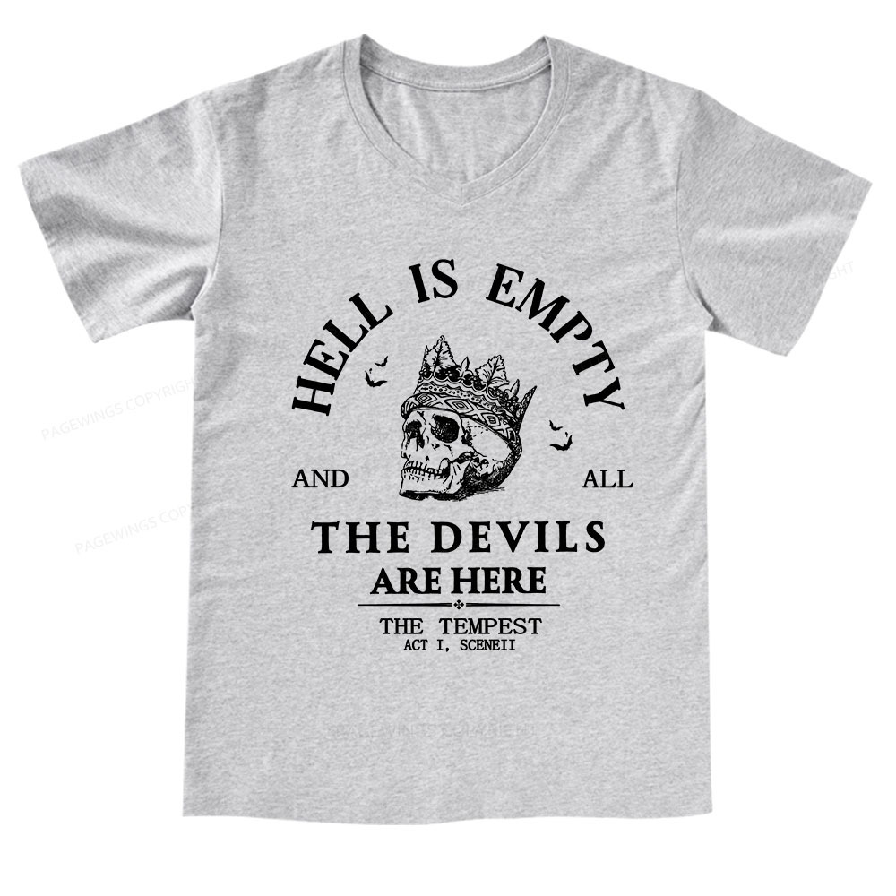 Pagewings Hell Is Empty And All The Devils Are Here V-neck T-shirt
