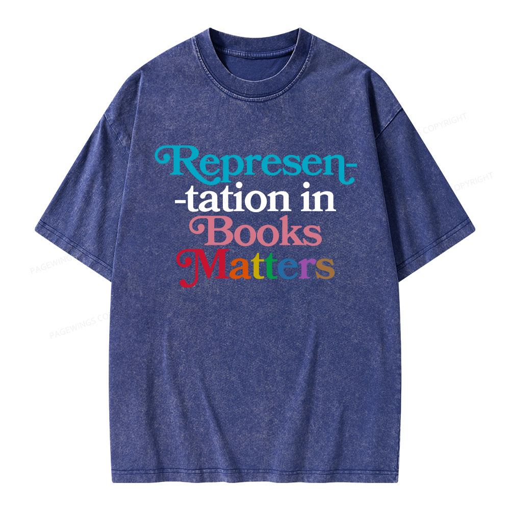 Pagewings Represen-tation in Books Matters Unisex Washed T-shirt