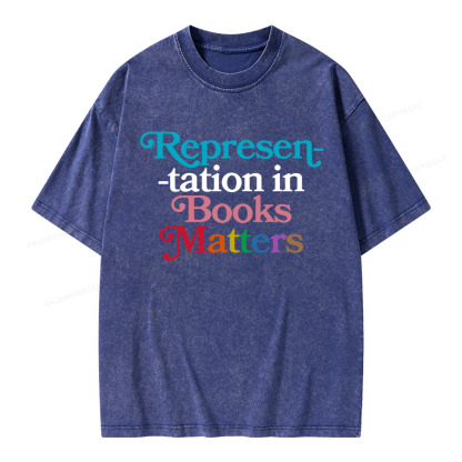 Pagewings Represen-tation in Books Matters Unisex Washed T-shirt