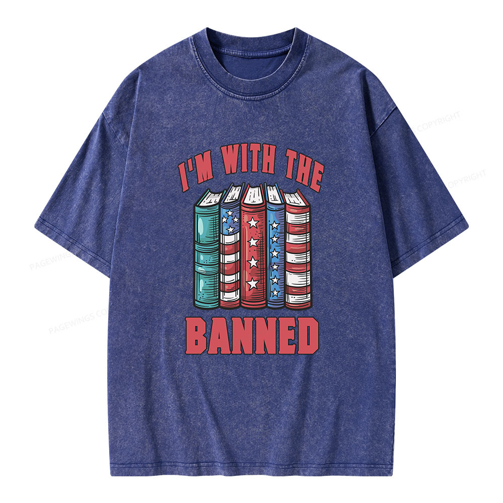 Pagewings I'm With The Banned Unisex Washed T-shirt