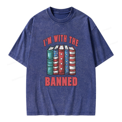 Pagewings I'm With The Banned Unisex Washed T-shirt