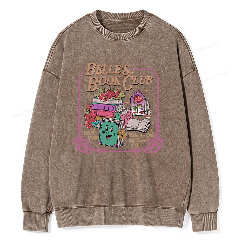 Pagewings Belle's Book Club Unisex Washed Sweatshirt