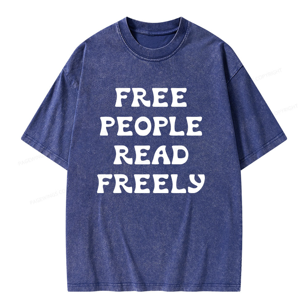 Pagewings Free People Read Freely Unisex Washed T-shirt
