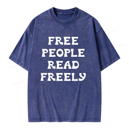 Pagewings Free People Read Freely Unisex Washed T-shirt