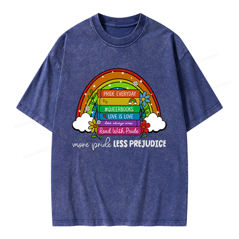Pagewings More Pride Less Prejudice Unisex Washed T-shirt