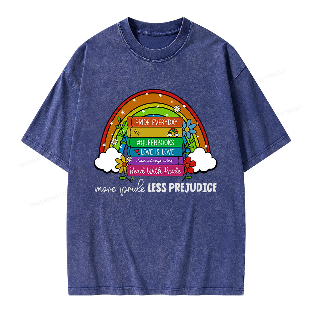 Pagewings More Pride Less Prejudice Unisex Washed T-shirt
