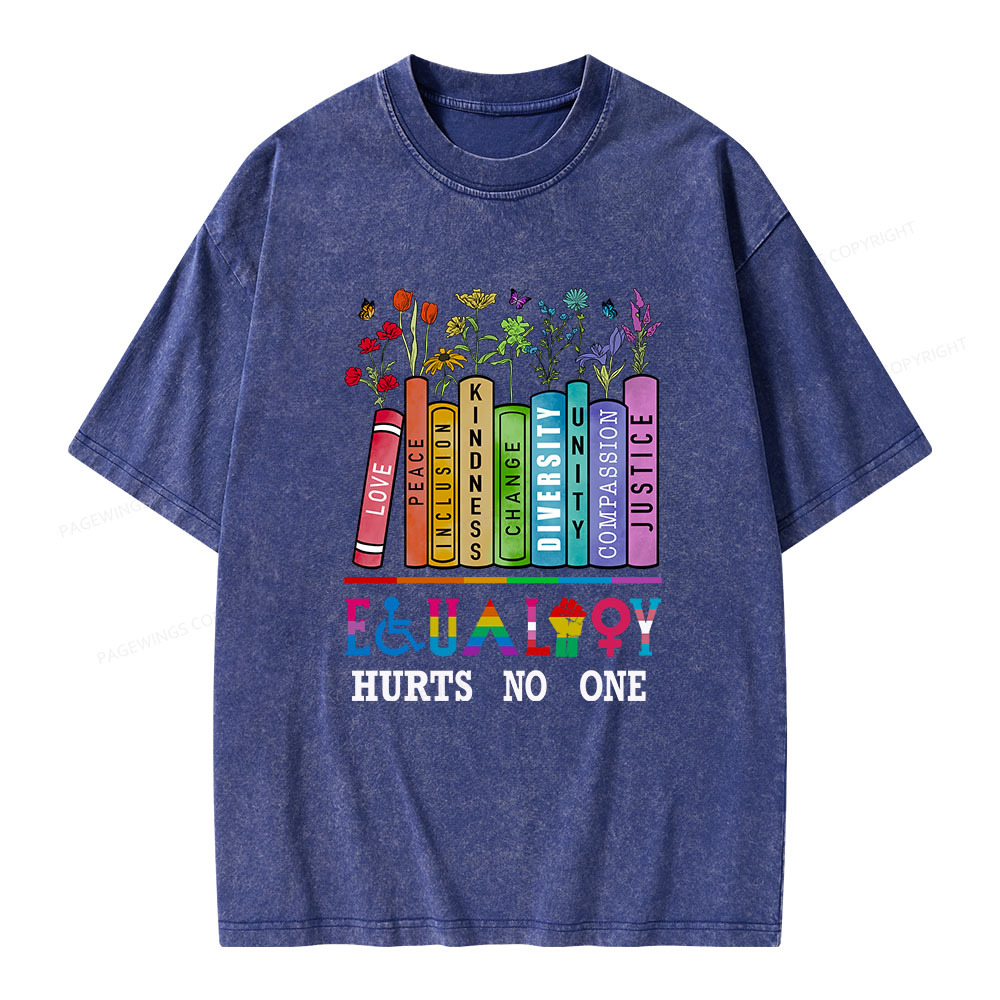 Pagewings Equality Hurts No One Unisex Washed T-shirt