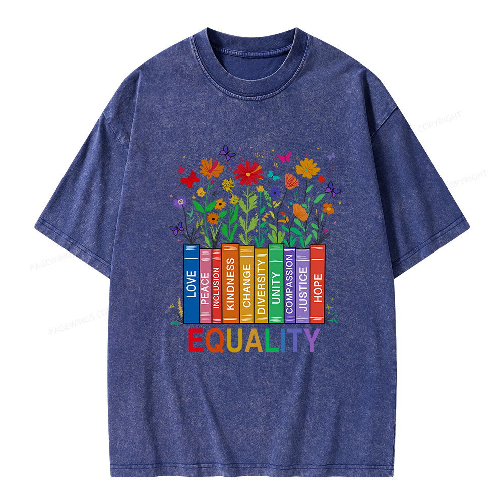 Pagewings Equality Unisex Washed T-shirt