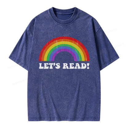 Pagewings Let's Read Unisex Washed T-shirt