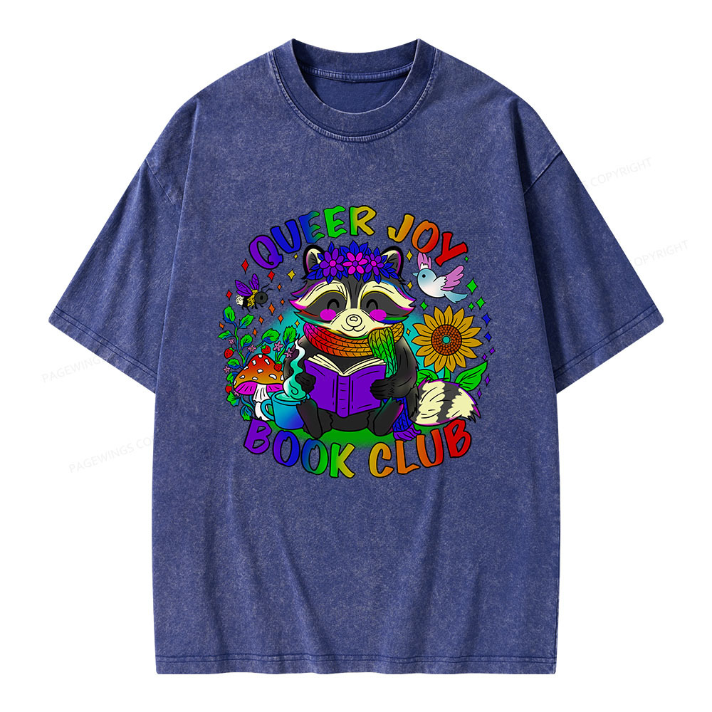 Pagewings Queer Joy Book Club Unisex Washed T-shirt