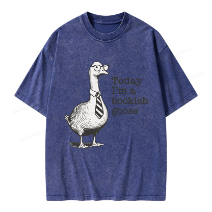 Pagewings Today I'm A Bookish Goose Unisex Washed T-shirt