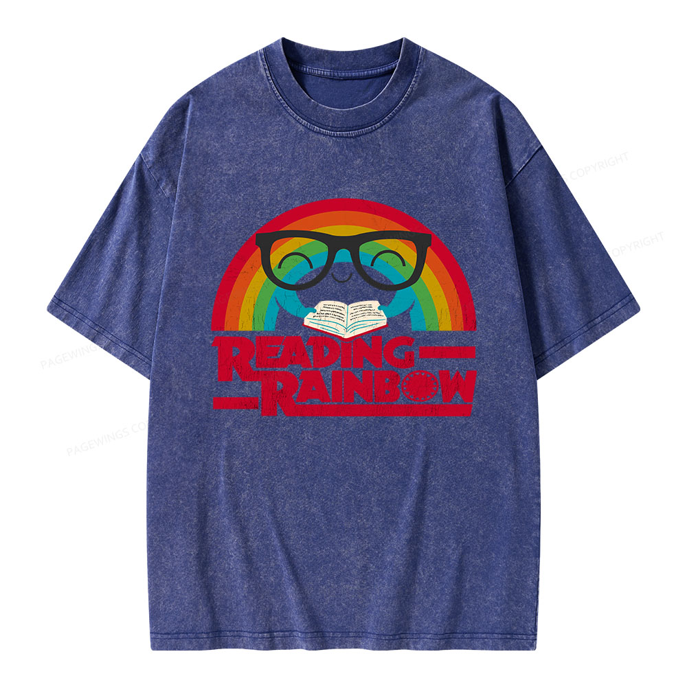 Pagewings Reading Rainbow Unisex Washed T-shirt