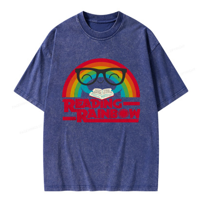Pagewings Reading Rainbow Unisex Washed T-shirt