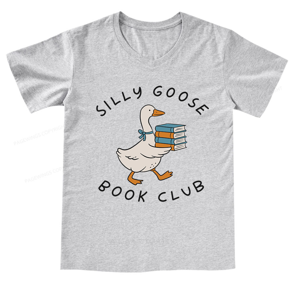 Pagewings Silly Goose Book Club V-neck T-shirt