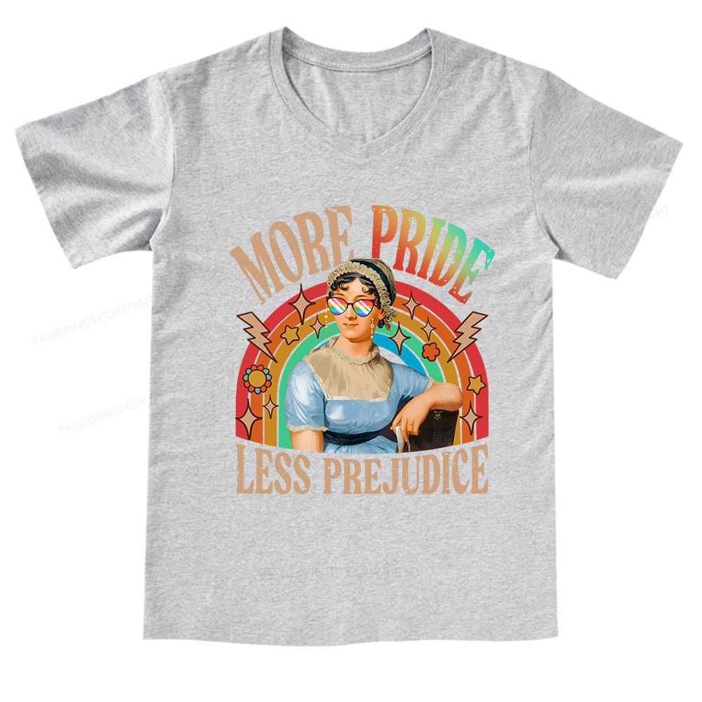 Pagewings More Pride Less Prejudice V-neck T-shirt