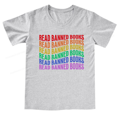 Pagewings Read Banned Books V-neck T-shirt