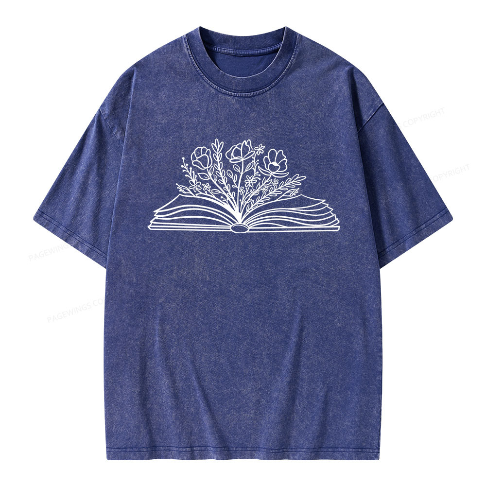 Pagewings Reading Book Unisex Washed T-shirt