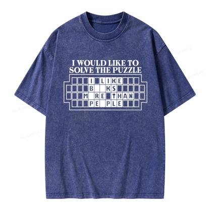 Pagewings I Would Like To Solve The Puzzle Unisex Washed T-shirt