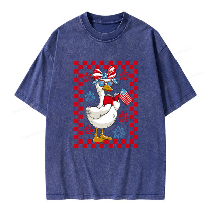 Pagewings 4th July Goose Unisex Washed T-shirt