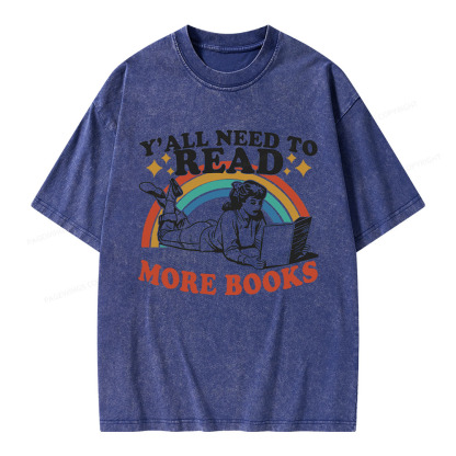 Pagewings Y'all Need To Read More Books Unisex Washed T-shirt