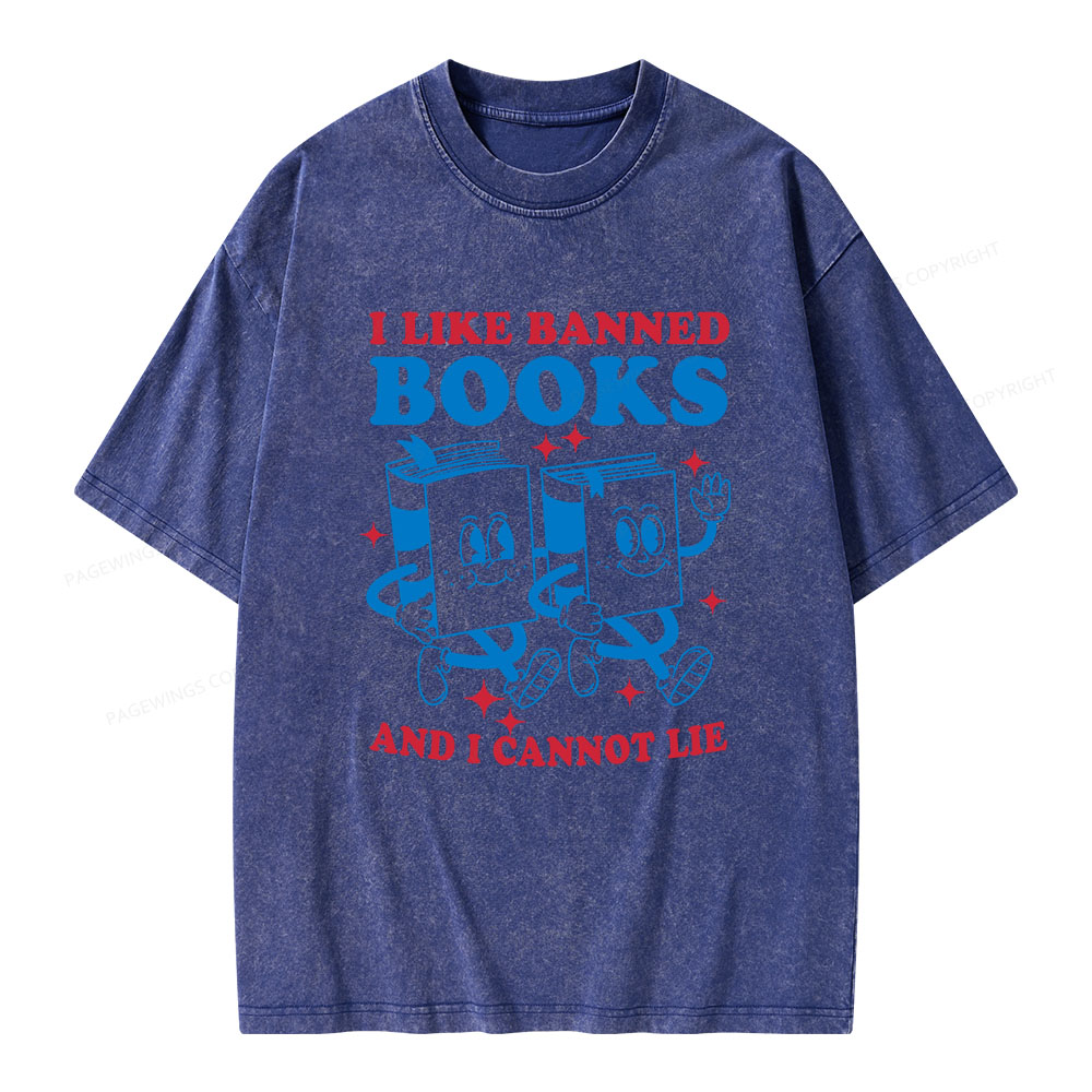 Pagewings I Like Banned Books And I Cannot Lie Unisex Washed T-shirt