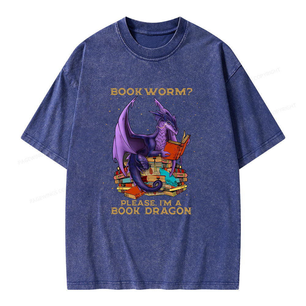 Pagewings Bookworm Please I'm A Book Dragon Unisex Washed T-shirt