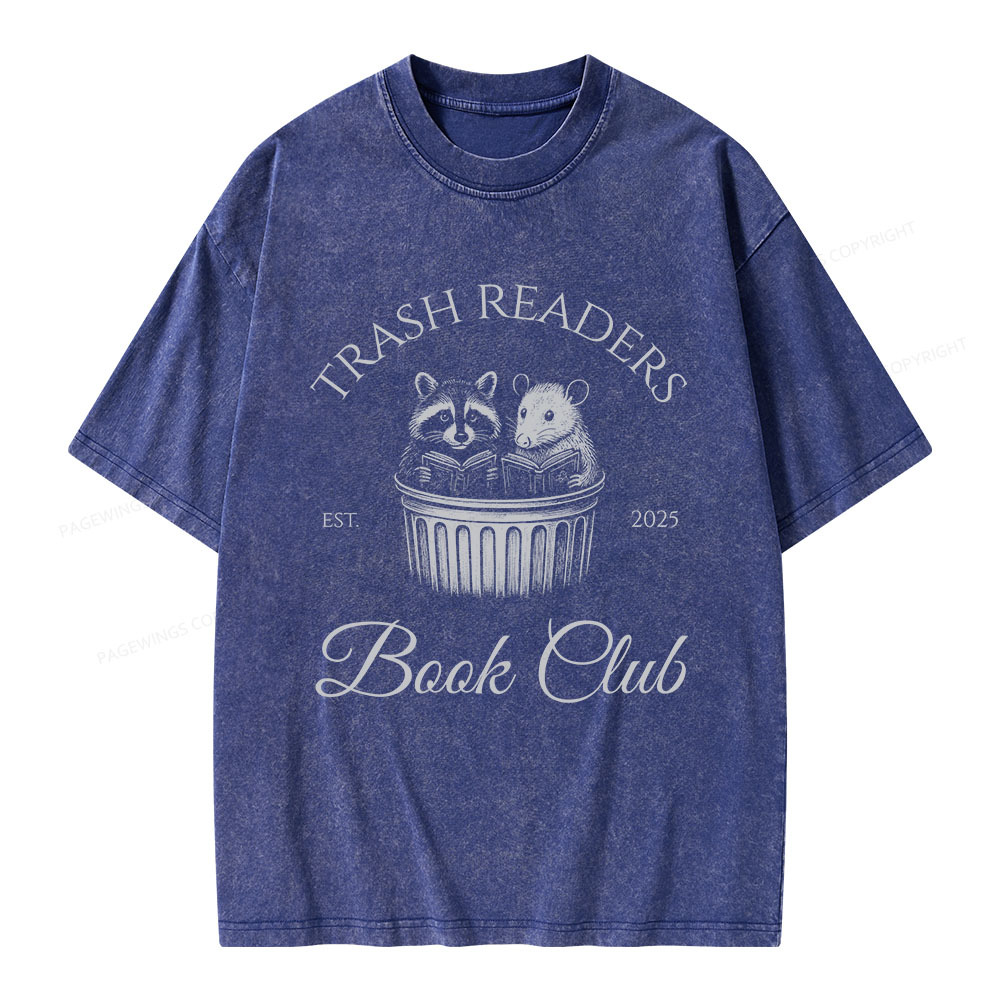 Pagewings Trash Readers Book Club Unisex Washed T-shirt