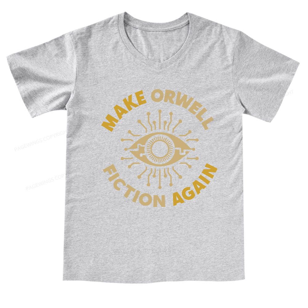 Pagewings Make Orwell Fiction Again V-neck T-shirt