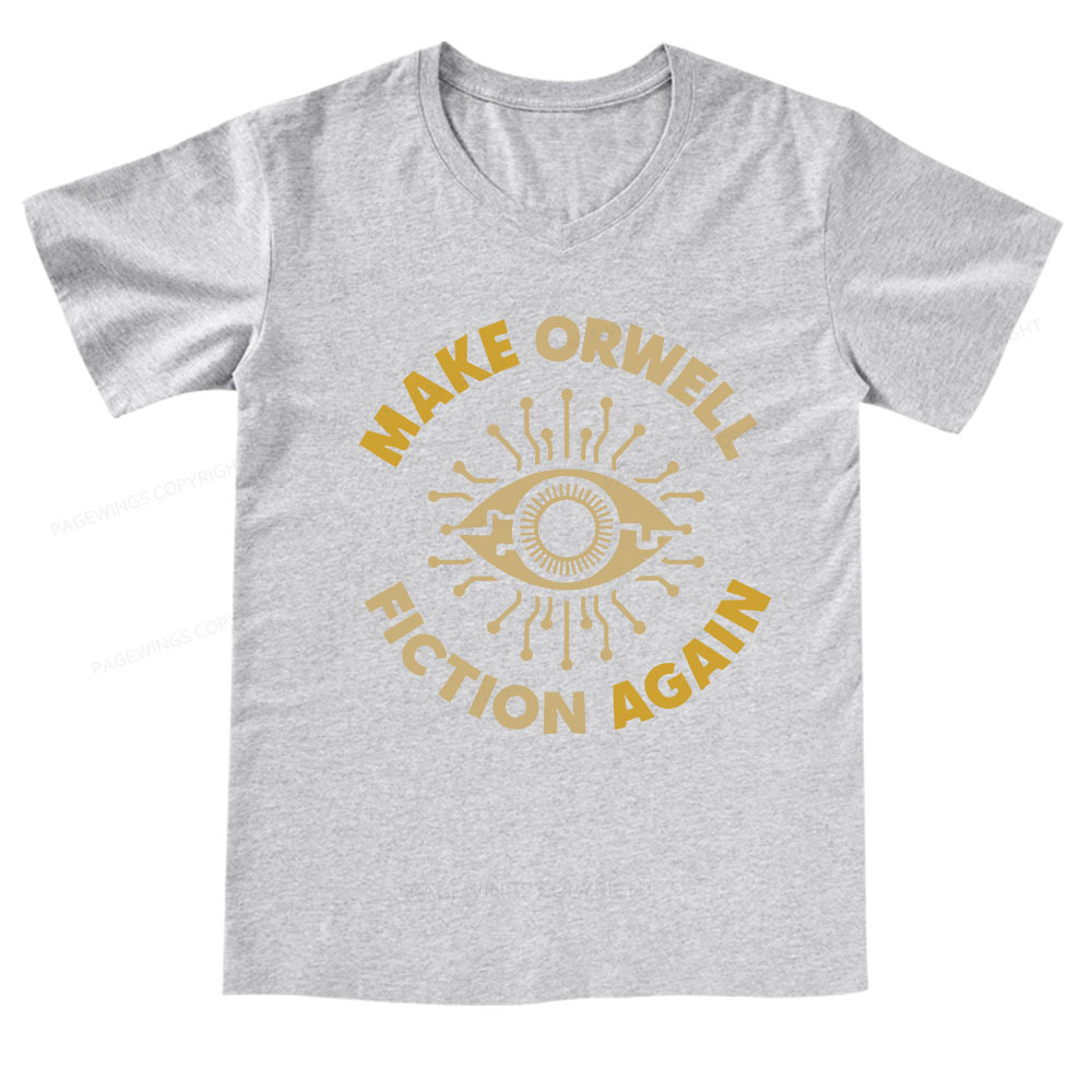 Pagewings Make Orwell Fiction Again V-neck T-shirt
