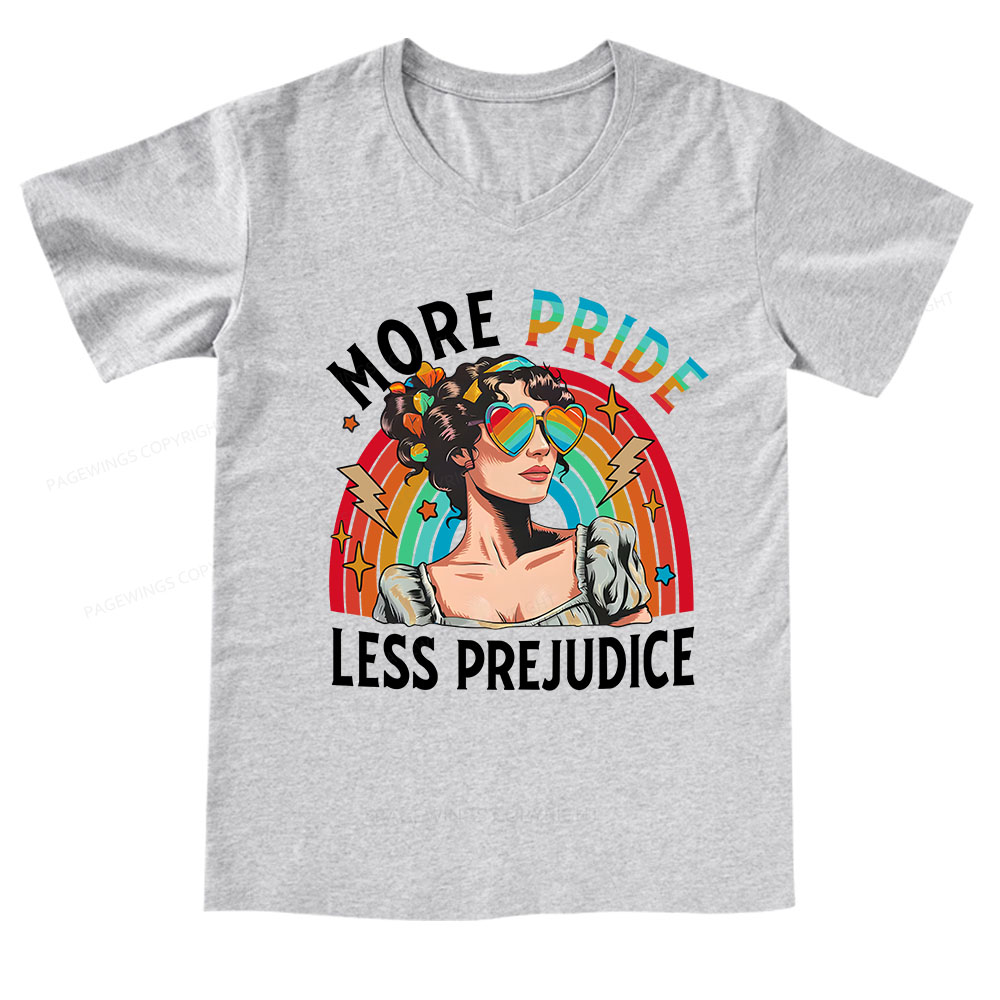 Pagewings More Pride Less Prejudice V-neck T-shirt