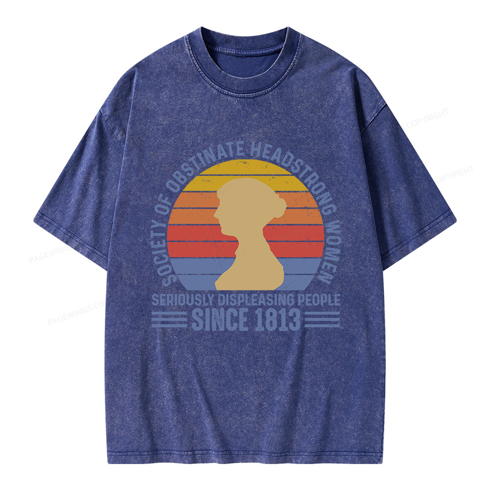 Pagewings Book Society of Obstinate Headstrong Women Unisex Washed T-shirt