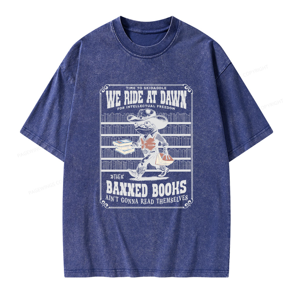 Pagewings The Banned Books Ain't Gonna Read Themselves Unisex Washed T-shirt