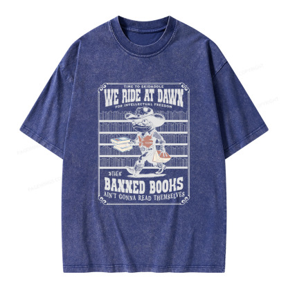 Pagewings The Banned Books Ain't Gonna Read Themselves Unisex Washed T-shirt