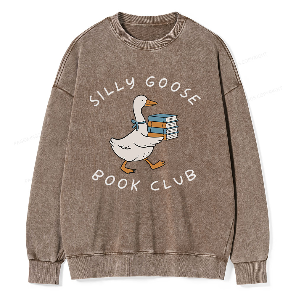 Pagewings Silly Goose Book Club Unisex Washed Sweatshirt