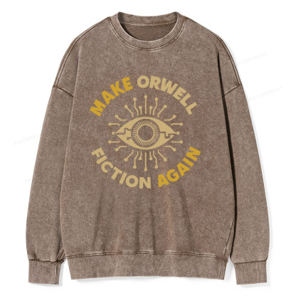 Pagewings Make Orwell Fiction Again Unisex Washed Sweatshirt