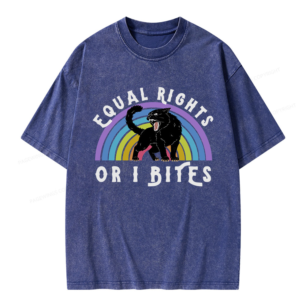 Pagewings Equal Rights or I Bites Unisex Washed T-shirt
