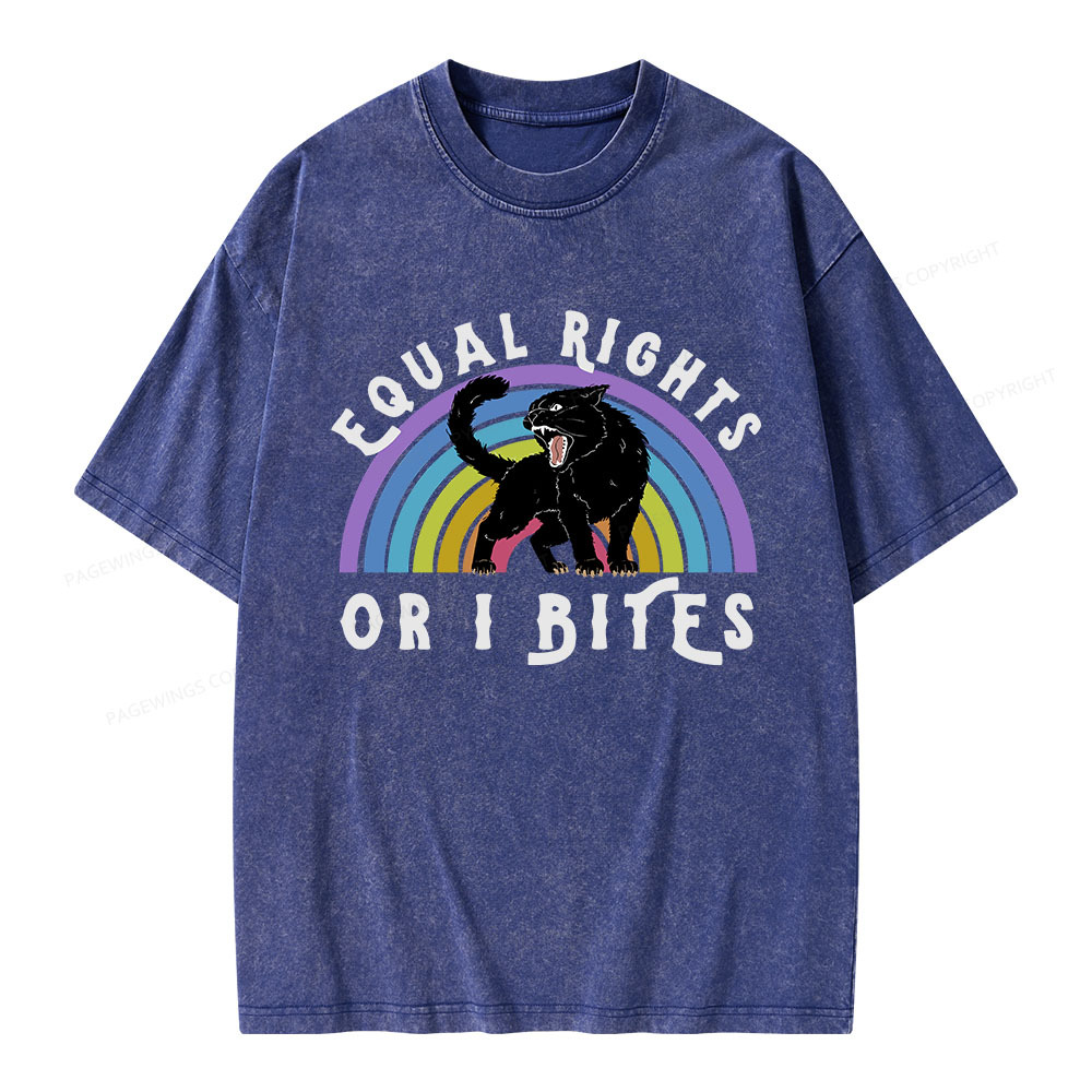 Pagewings Equal Rights or I Bites Unisex Washed T-shirt