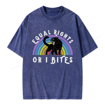 Pagewings Equal Rights or I Bites Unisex Washed T-shirt