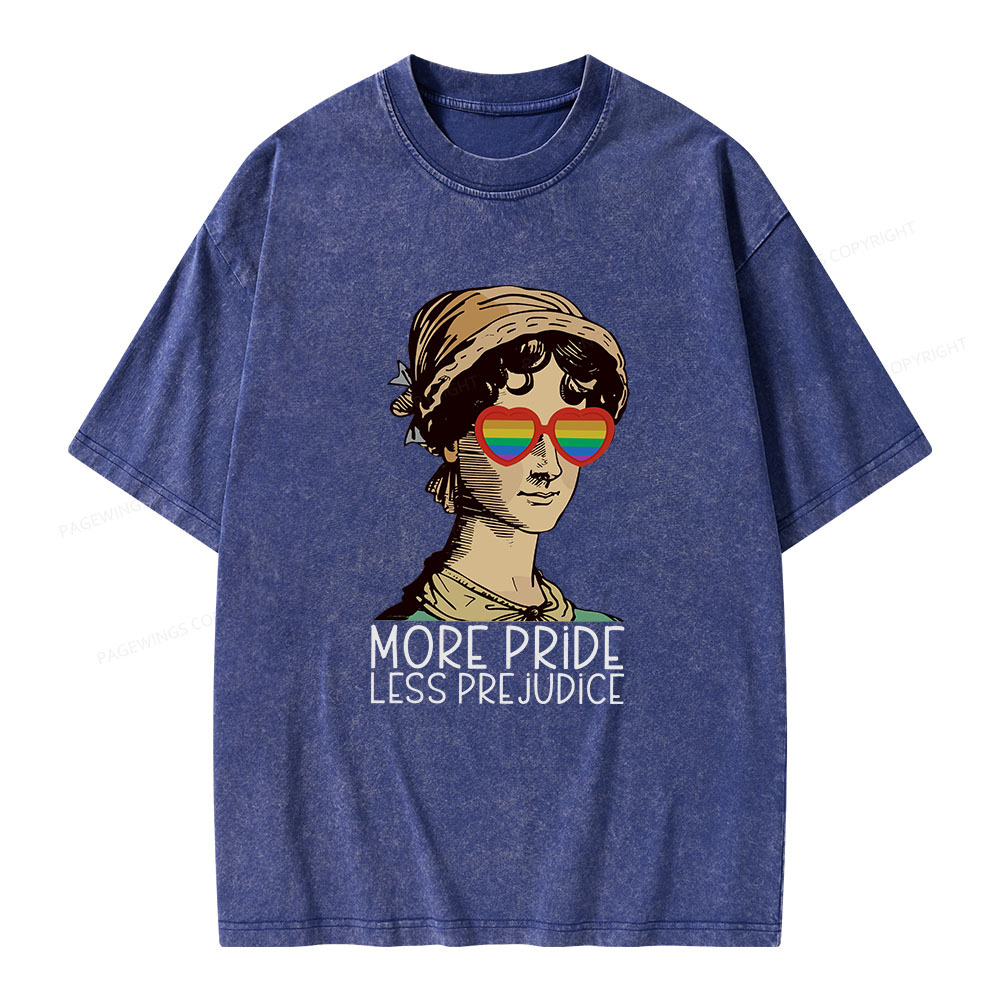 Pagewings More Pride Less Prejudice Book Unisex Washed T-shirt