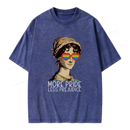 Pagewings More Pride Less Prejudice Book Unisex Washed T-shirt