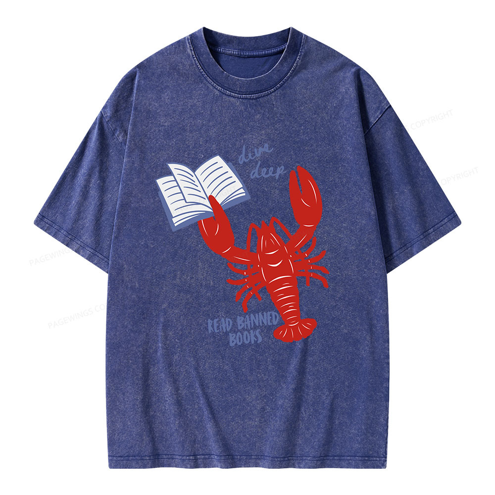 Pagewings Read Banned Books Unisex Washed T-shirt
