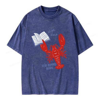 Pagewings Read Banned Books Unisex Washed T-shirt