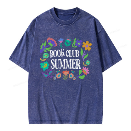 Pagewings Book Club Summer Unisex Washed T-shirt