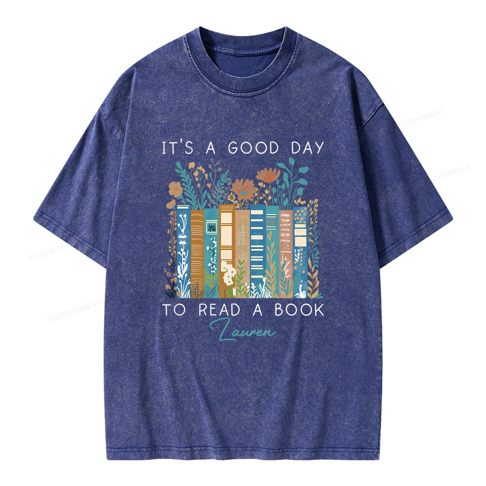 Pagewings It's A Good Day To Read A Book Unisex Washed T-shirt