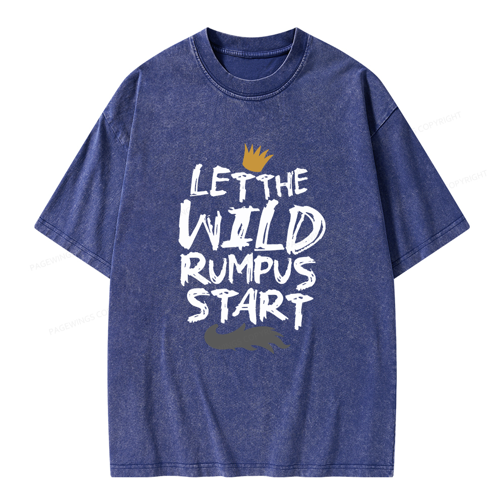Pagewings Let the Wild Rumpus Start  Unisex Washed T-shirt